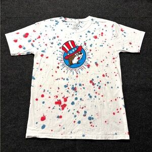 Buc-ee's Peace Love Tie Dye 4th of July T-Shirt Red White Blue Youth Large‎ NWOT